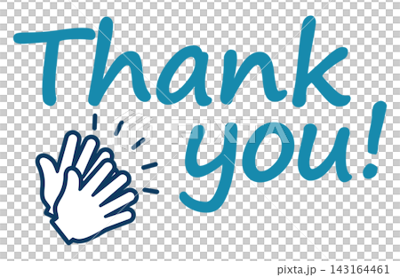 Thank you text and applause icon: Reaction design material for expressing gratitude and thanks. Thank you text and applause icon: Reaction design material for expressing gratitude and thanks. 143164461