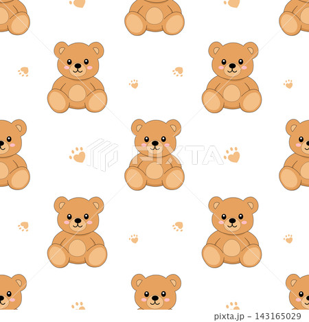 Cute little bear seamless pattern animal repeating tile texture element sticker print visual graphic clipart artwork design icon illustration Cute little bear seamless pattern animal repeating tile texture element sticker print visual graphic clipart artwork design icon illustration 143165029