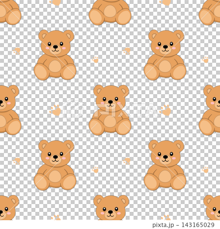 Cute little bear seamless pattern animal repeating tile texture element sticker print visual graphic clipart artwork design icon illustration Cute little bear seamless pattern animal repeating tile texture element sticker print visual graphic clipart artwork design icon illustration 143165029
