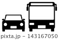 バスと自動車のシルエットアイコン（正面） 143167050