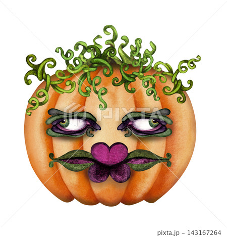Mad Professor Pumpkinstein Watercolor Character Mad Professor Pumpkinstein Watercolor Character 143167264