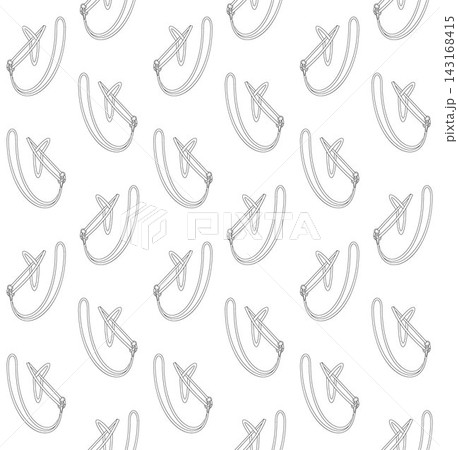 Vector seamless pattern of flat horse bridle 143168415