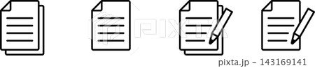 書類・紙・記入・用紙のアイコン折れ 143169141