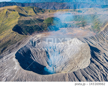 Aerial view of a vast volcanic crater Aerial view of a vast volcanic crater 143169982