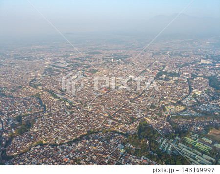 Aerial Panorama of Dense Malang Town Neighborhoods in Indonesia Aerial Panorama of Dense Malang Town Neighborhoods in Indonesia 143169997