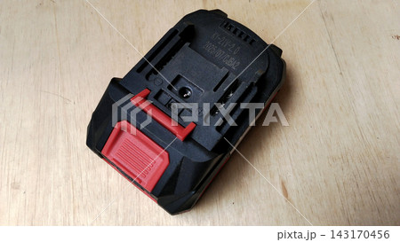 Top View of 21V Cordless Power Tool Lithium-Ion Battery Pack Top View of 21V Cordless Power Tool Lithium-Ion Battery Pack 143170456
