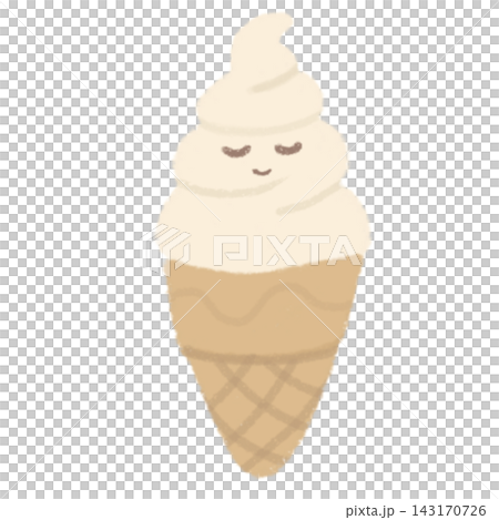 Smiling soft serve ice cream cone sweet frozen dessert mascot element sticker print visual graphic clipart artwork design icon illustration Smiling soft serve ice cream cone sweet frozen dessert mascot element sticker print visual graphic clipart artwork design icon illustration 143170726