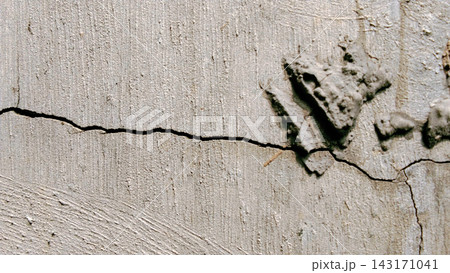Close-Up of Cracked Concrete Surface with Rough Cement Texture 143171041