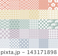 ドット絵 和柄 30種 シームレスパターンセット（スウォッチ） 143171898