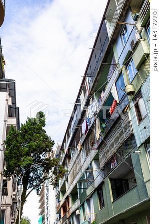 facade of urban house with drying clothes, Batumi facade of urban house with drying clothes, Batumi 143172201