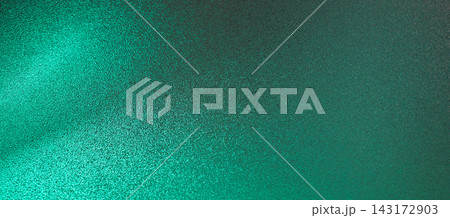 Vibrant green grainy texture background with soft light glow, dark-to-light gradient, and subtle haze, suitable for design banners, posters, and presentation slides 143172903