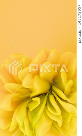 Elegant yellow 3D floral background with lush organic petal layers and soft lighting. 143172957