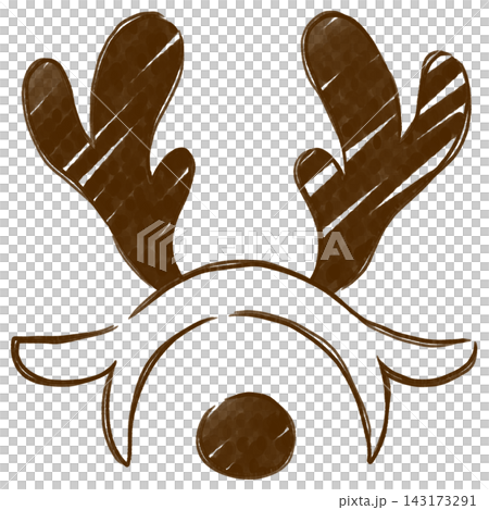 Christmas Reindeer Headband Hand-Drawn Line Art Illustration Material Christmas Reindeer Headband Hand-Drawn Line Art Illustration Material 143173291