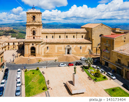 Enna Cathedral or Duomo di Enna aerial view, Enna 143173404