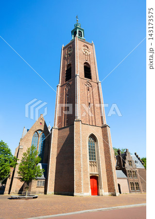 Grote Kerk church tower in The Hague, Netherlands 143173575