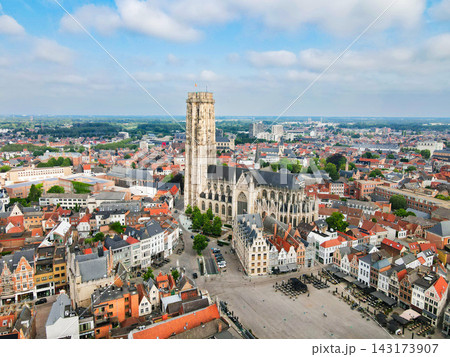 Aerial cityscape view of the city center in Mechelen, Belgium Aerial cityscape view of the city center in Mechelen, Belgium 143173907