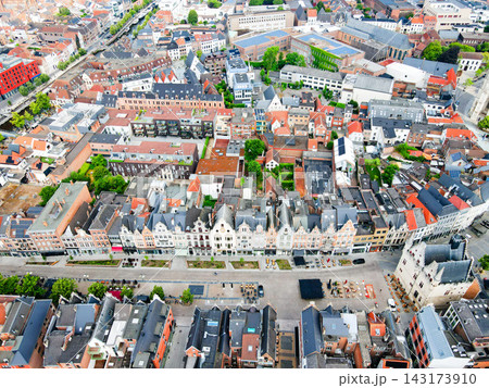 Aerial cityscape view of Grote Markt square in Mechelen, Belgium 143173910