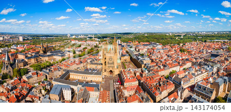 Aerial view of Saint Etienne Cathedral and Metz old town, France Aerial view of Saint Etienne Cathedral and Metz old town, France 143174054