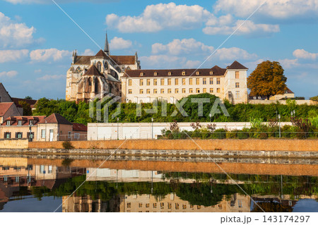 Saint Germain Abbey and Yonne river in Auxerre city, France Saint Germain Abbey and Yonne river in Auxerre city, France 143174297