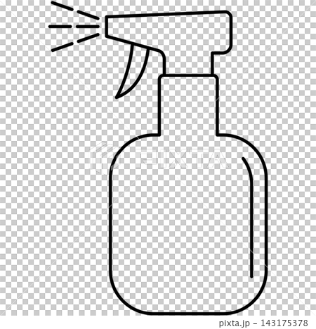 Line art icon illustration of active water spray bottle misting liquid isolated on transparent background. Graphic design element clip art for hair styling assets. Line art icon illustration of active water spray bottle misting liquid isolated on transparent background. Graphic design element clip art for hair styling assets. 143175378