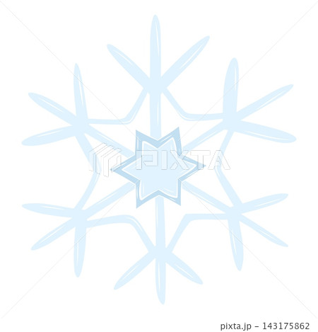 Vector illustration of a light blue snowflake with a central star 143175862