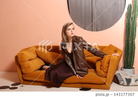 Photograph captures thoughtful woman with elegant accessories Photograph captures thoughtful woman with elegant accessories 143177307