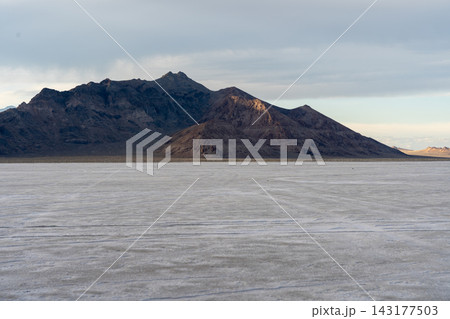Amazing views of mountains and the dried-up Bonneville Salt Flats, Utah. Amazing views of mountains and the dried-up Bonneville Salt Flats, Utah. 143177503