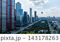 Aerial Hyperlapse of Yeouido Financial Skyline, National Assembly and Hangang River in Seoul 143178263