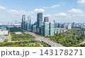 Aerial Hyperlapse of Yeouido Financial Skyline, National Assembly and Hangang River in Seoul 143178271