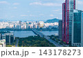 Aerial Hyperlapse of Yeouido Financial Skyline, National Assembly and Hangang River in Seoul 143178273