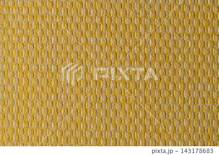 Yellow textured fabric texture background with geometric woven pattern Yellow textured fabric texture background with geometric woven pattern 143178683