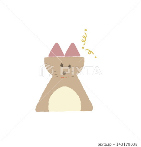 ゆるくてかわいいねこちゃんが、びっくりしているイラスト素材 ゆるくてかわいいねこちゃんが、びっくりしているイラスト素材 143179038