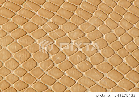 Close up of beige leather texture with reptile scale pattern Close up of beige leather texture with reptile scale pattern 143179433