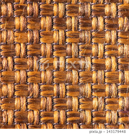 Close up of a brown woven fabric texture background Close up of a brown woven fabric texture background 143179448