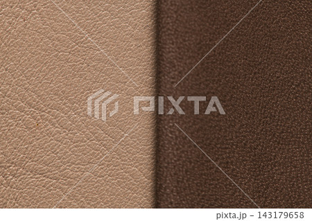 Dual-Tone Light Beige and Dark Brown Leather Background Dual-Tone Light Beige and Dark Brown Leather Background 143179658