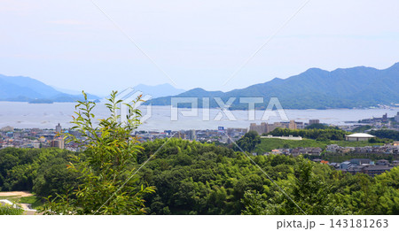 宮島サービスエリア　山陽道　山陽自動車道　山陽道下り　展望台　瀬戸内海　宮島　広島県　廿日市市　　 143181263
