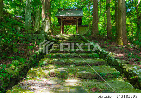 両子寺の山門と参道 143181595