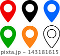 地図ピン・位置情報アイコンセット 6種類 カラーバリエーション 143181615