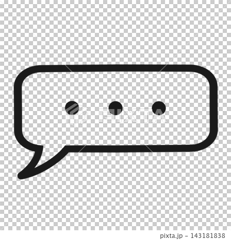 吹き出しアイコン 四角 入力中 線画 会話 吹き出しアイコン 四角 入力中 線画 会話 143181838