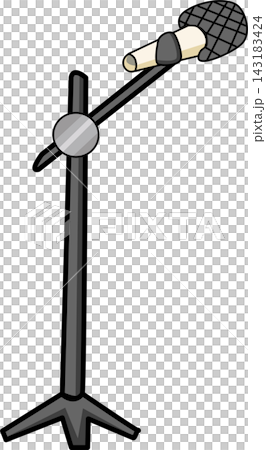 Hand Drawn Illustration of a Microphone on a Stand 143183424