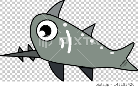 Cute Cartoon saw shark Fish Illustration Cute Cartoon saw shark Fish Illustration 143183426