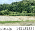 増水した仁保川と河川敷の様子（山口県山口市、2021年8月撮影） 143183824