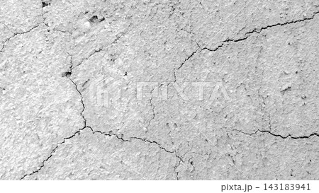 Cracked White Concrete Wall Texture Background Cracked White Concrete Wall Texture Background 143183941