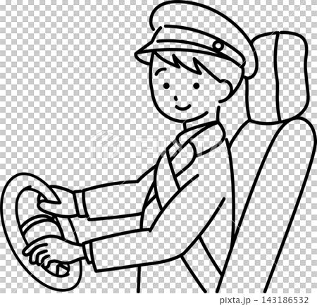 A gentle-looking male bus driver (line drawing) A gentle-looking male bus driver (line drawing) 143186532