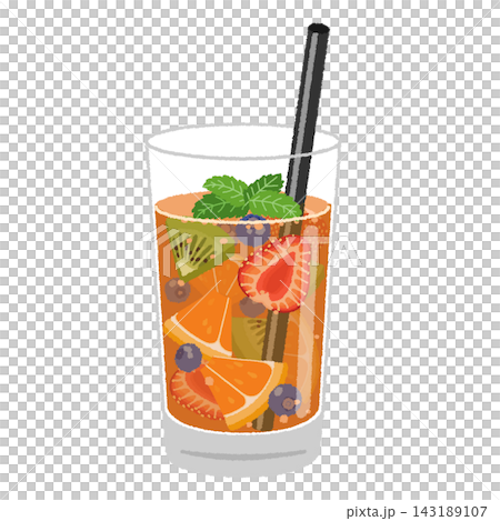 台灣冷飲水果茶插圖。 143189107
