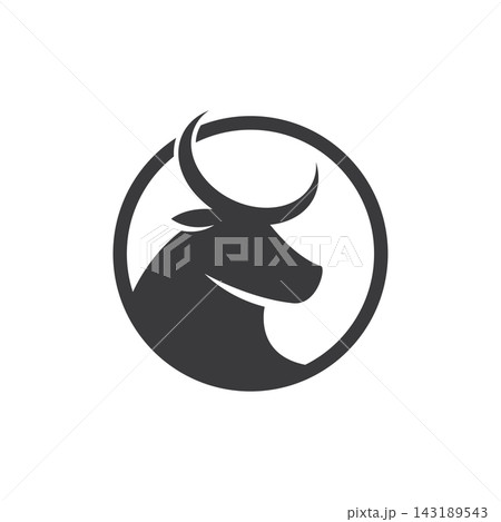 Minimalist Bull Head logo Minimalist Bull Head logo 143189543