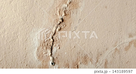 Damaged Wall with Vertical Crack and Water Leak Stains Damaged Wall with Vertical Crack and Water Leak Stains 143189597