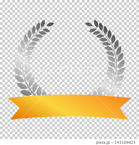 A simple illustration of a laurel wreath with a ribbon. A simple illustration of a laurel wreath with a ribbon. 143189825