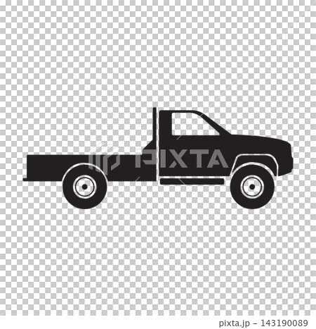 simple pickup truck ute utility car black silhouette side view icon simple pickup truck ute utility car black silhouette side view icon 143190089