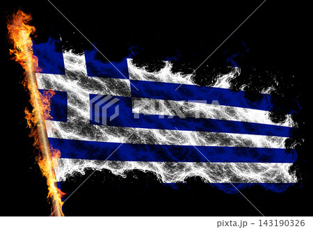 3D Flag on flames 143190326